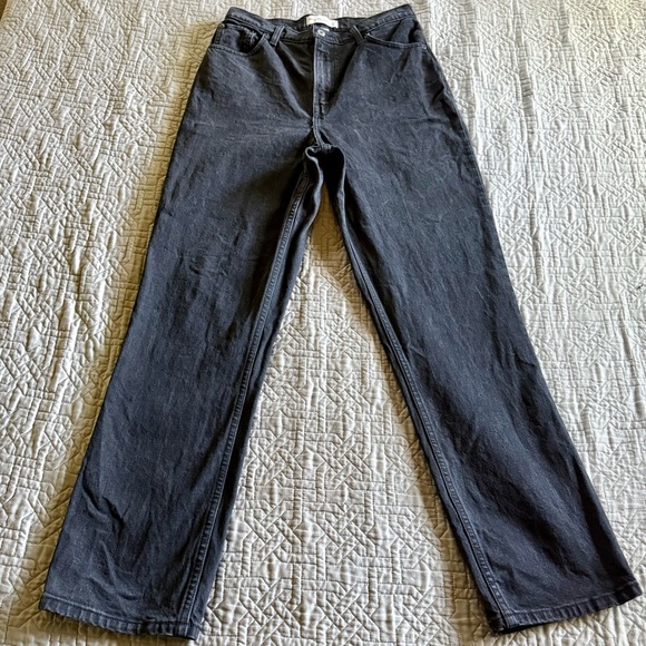 Abercrombie & Fitch Curve Love Ultra‎ High Rise 90s Straight Jean Black Size 29R - Picture 3 of 13